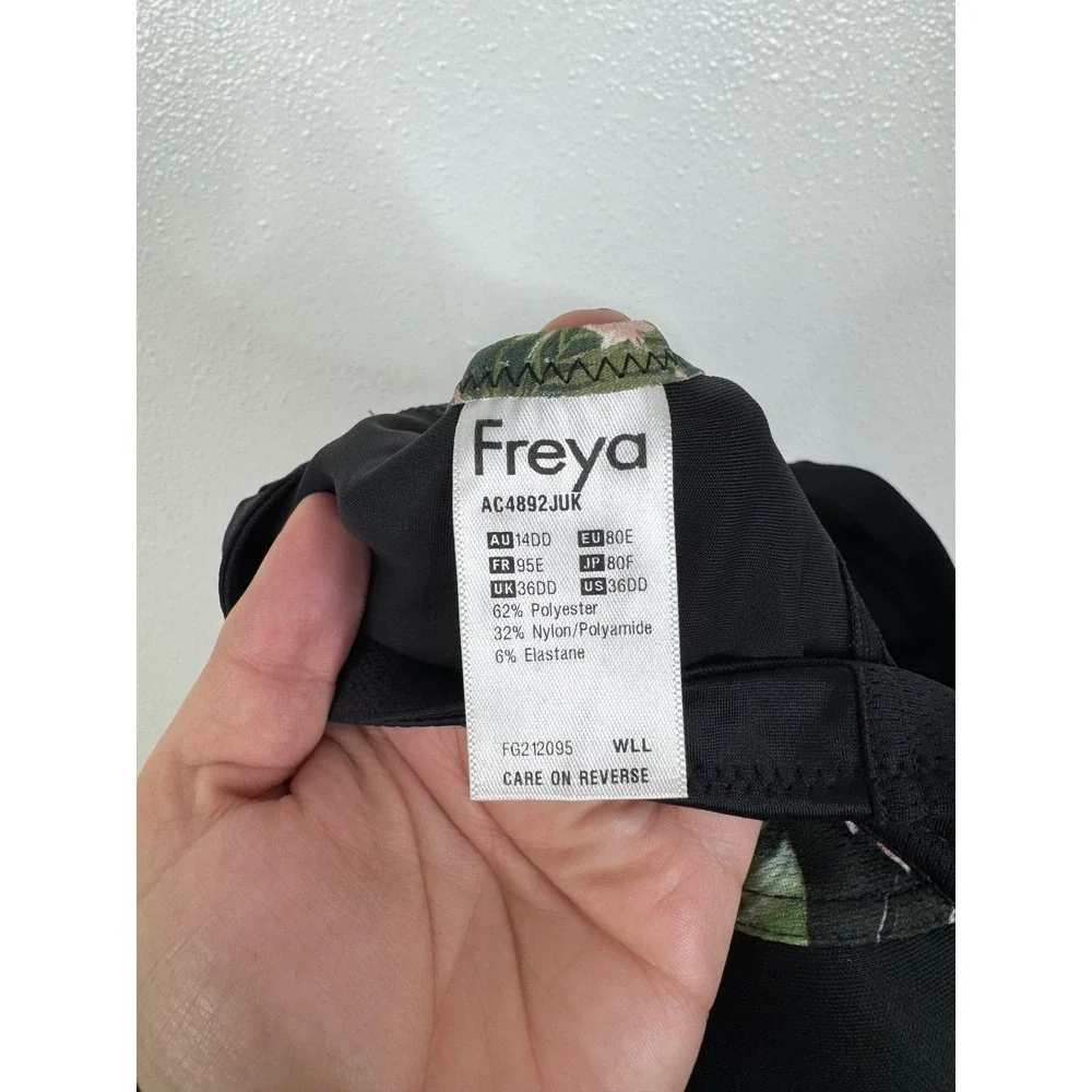 Freya Active Underwired Sports Bra Black Floral High Impact 36DD AC4892JUK